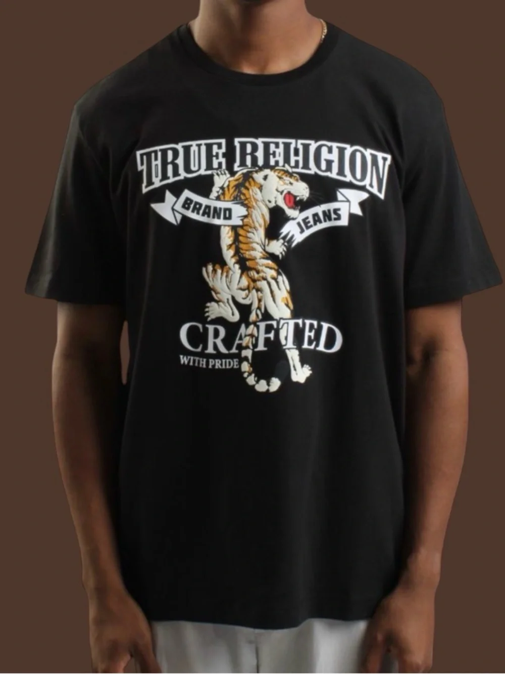 True Religion Tiger Logo Super Soft Cotton Relaxed Fit Graphic Tee